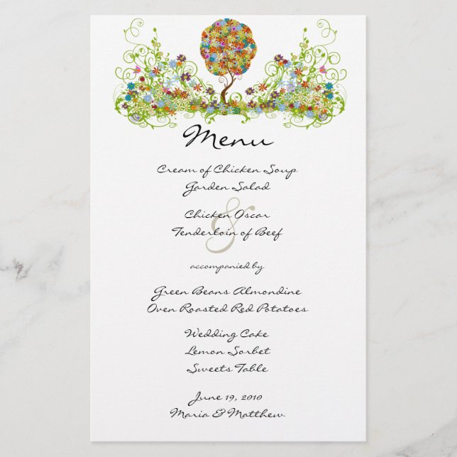 Enchanted Forest Patchwork Floral Fairy Tale Tree (Front)