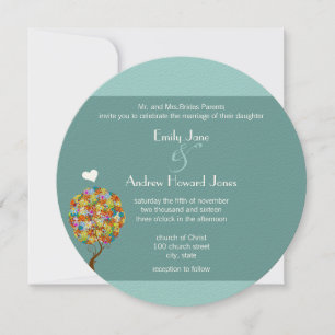 Enchanted Forest Patchwork Floral Fairy Tale Tree Invitation