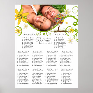 Enchanted Forest Patchwork Floral Fairy Tale Tree Poster