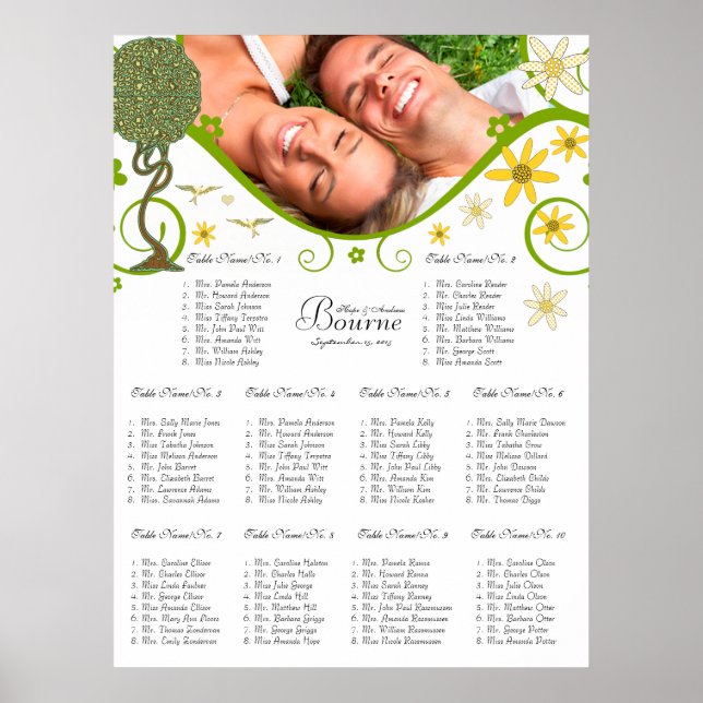 Enchanted Forest Patchwork Floral Fairy Tale Tree Poster (Front)