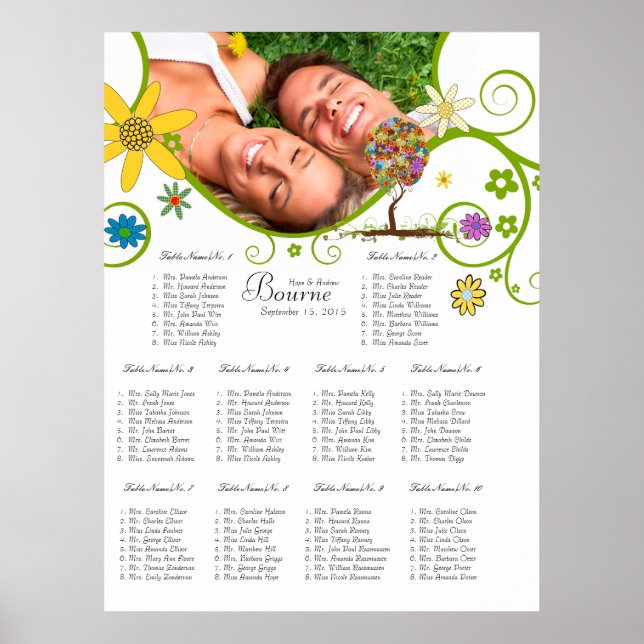 Enchanted Forest Patchwork Floral Fairy Tale Tree Poster (Front)