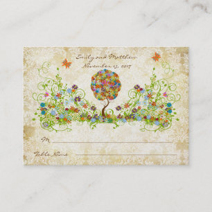 Enchanted Forest Patchwork Floral Place Cards