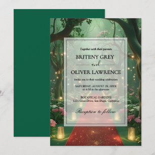 Enchanted Forest Path of Magical flower wedding    Invitation