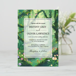 Enchanted Forest Path of Magical flower wedding    Invitation