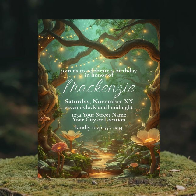 Enchanted Forest Pathway Fairytale Floral Invitation (Creator Uploaded)