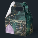 Enchanted Forest Purple Lilac Dress Quinceañera 16 Favor Box<br><div class="desc">Personalize these enchanting Quinceanera gable favour boxes easily and quickly. Simply click the Edit Using Design Tools button to further edit the text, change font styles and font colours. Featuring a girl dressed in a purple lilac dress and an enchanted forest background. The butterflies, girl and crown are movable, resizable,...</div>