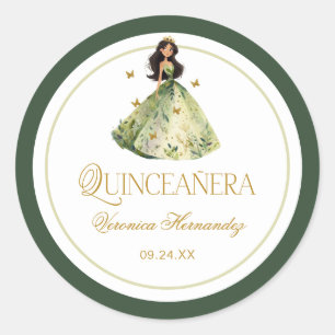 Enchanted Forest Quinceanera Birthday Classic Round Sticker