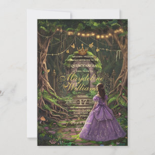 Enchanted Forest Quinceañera Invitation Fairytal