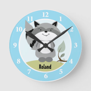 Enchanted Forest Raccoon Wall Clock