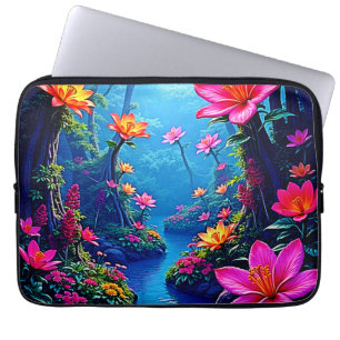 Enchanted Forest River Bloom Art Laptop Sleeve