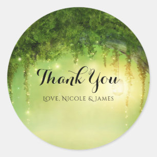 Enchanted Forest Romantic Rustic Wedding Favour Classic Round Sticker