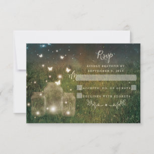 Enchanted Forest Rustic Mason Jar RSVP Card