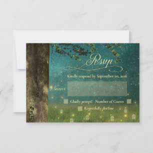 Enchanted Forest Rustic Mason Jar Wedding RSVP