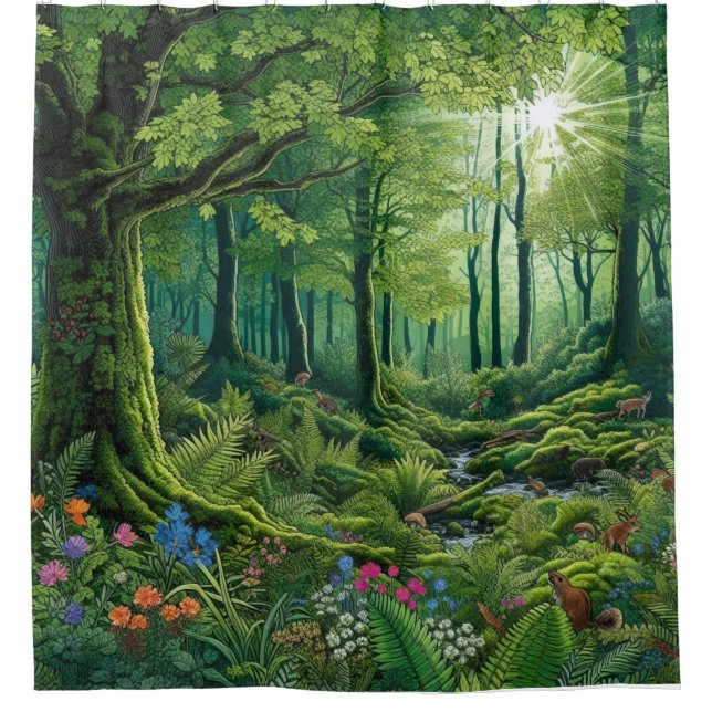 Enchanted Forest Shower Curtain (Front)
