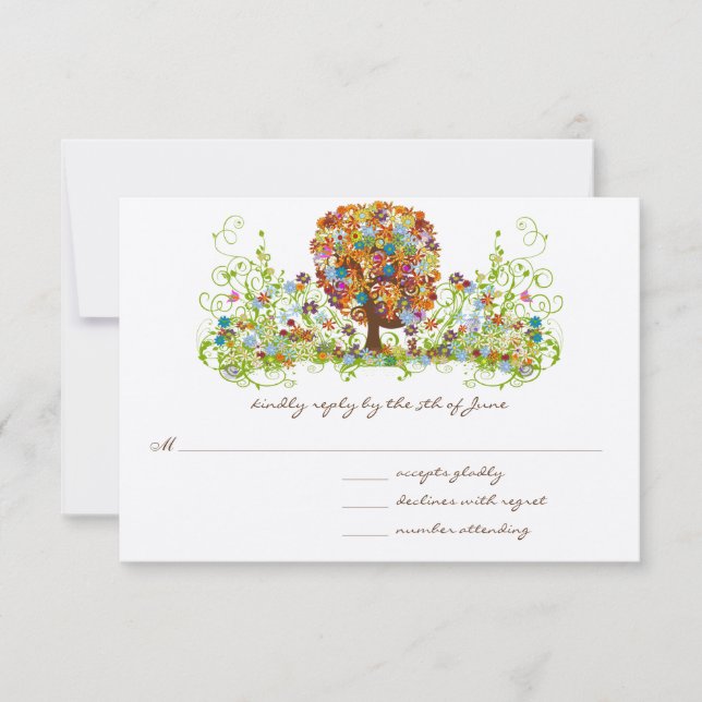 Enchanted Forest Side Branch Wedding Invitations (Devant)