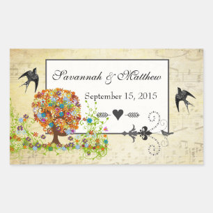 Enchanted Forest Side Branch Wedding Sticker