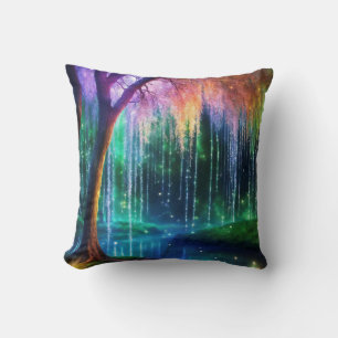 Enchanted Forest Sparkling Tree Throw Pillow