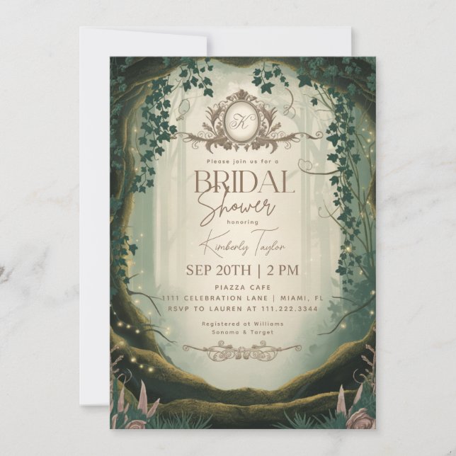 Enchanted Forest Storybook Bridal Shower Invitation (Front)