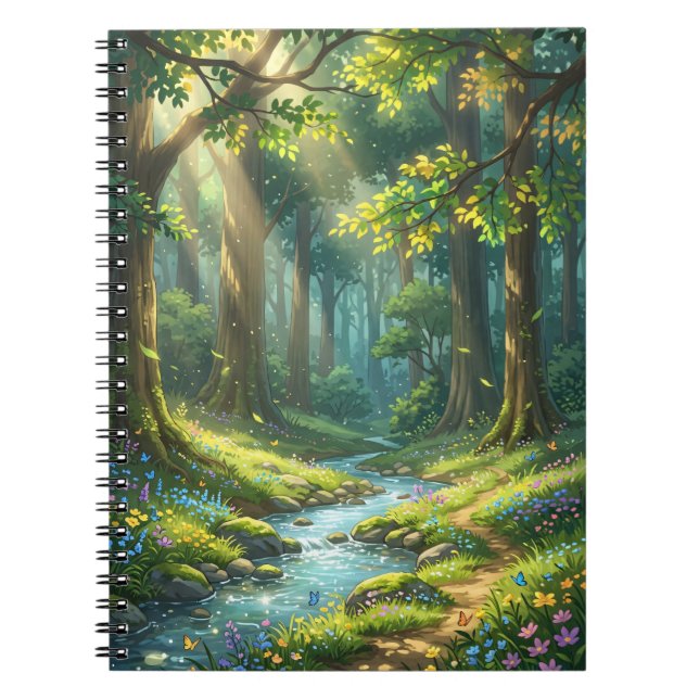 Enchanted Forest Stream Spiral Notebook (Front)