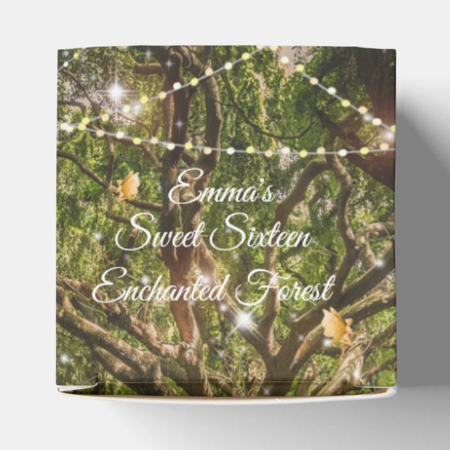 Enchanted Forest Sweet 16 Fairies Sparkling Lights Favor Box (Top)