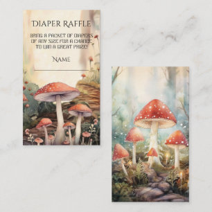 Enchanted Forest Toadstool Mushroom Diaper Raffle Business Card