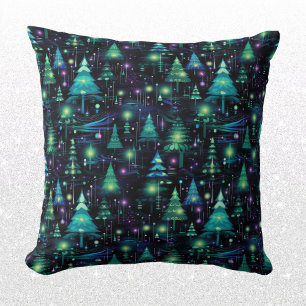 Enchanted Forest Tree Pattern Throw Pillow