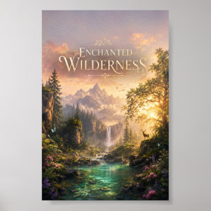 Enchanted Forest Vertical Poster Deer Art