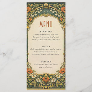 Enchanted Forest Vintage Art Nouveau Wedding Menu