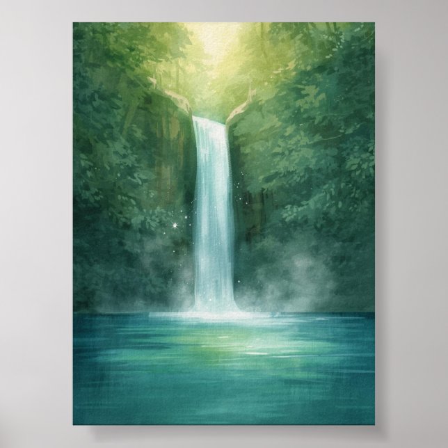Enchanted Forest Waterfall Poster (Front)