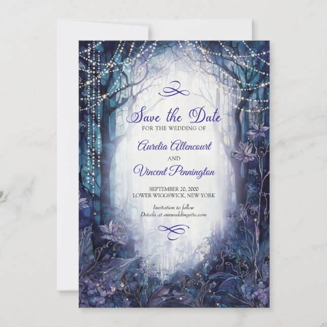 Enchanted Forest Wedding Save The Date (Front)