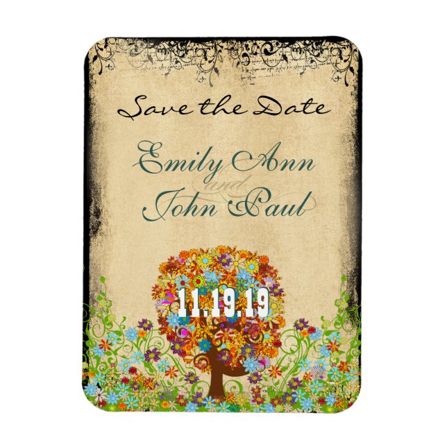 Enchanted Forest Wedding Save the Date Magnet (Vertical)