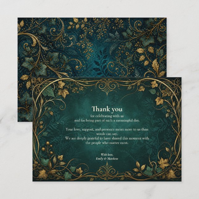 Enchanted Forest Wedding Thank You Card (Front/Back)