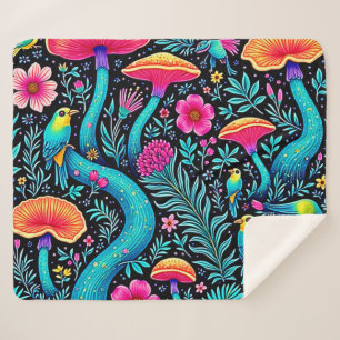Enchanted Forest Whimsical Dream Design Sherpa Blanket