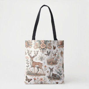 Enchanted Forest Whispers: Victorian Wildlife Tote Bag