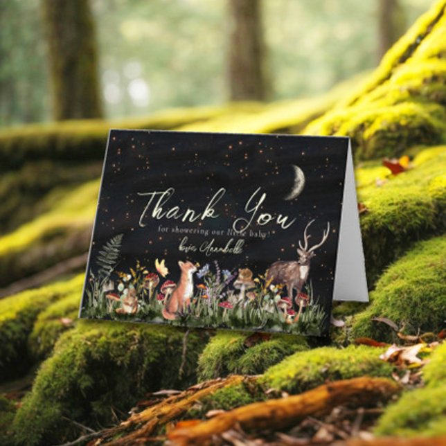 Enchanted Forest Woodland Animals Baby Shower Thank You Card (Creator Uploaded)