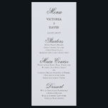 Enchanted Forest Woodland Blue Wedding Menu Card<br><div class="desc">Enchanted Forest Woodland Blue Wedding Menu Card. Text is fully customizable. Part of our Enchanted Wedding Invitation Suite. Featuring a stag deer looking at the forest moon on a misty night with flying ravens or crows. This collection features dark jewel autumn fall colours with purple, blue, grey, black , green...</div>