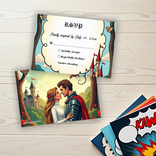 Enchanted Forest Woodland Castle Fairytale Wedding RSVP Card (Creator Uploaded)