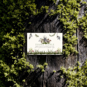 Enchanted Forest Woodland Diaper Raffle Ticket Enclosure Card