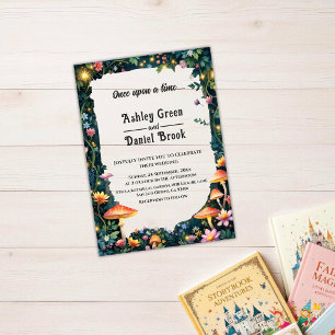 Enchanted Forest Woodland Floral Fairytale Wedding Acrylic Invitations