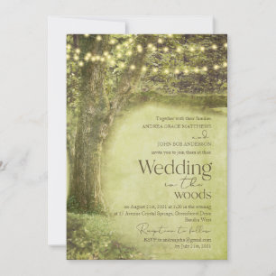 Enchanted Forest Woodland Trees Rustic Wedding Invitation