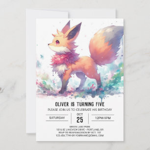 Enchanted Fox Birthday Invitation