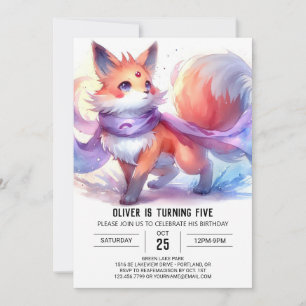 Enchanted Fun Fox Birthday Invitation
