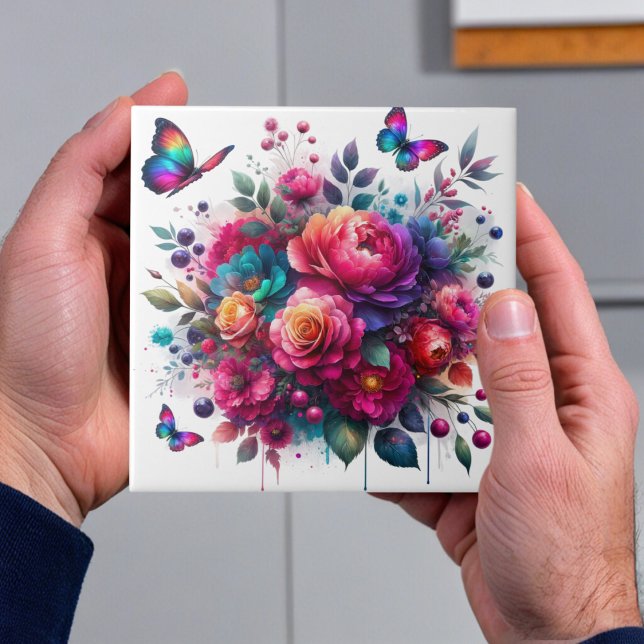 Enchanted Garden: Blossom Symphony Ceramic Tile (Creator Uploaded)