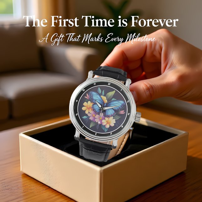 Enchanted Garden" - Blue Butterfly & Floral Watch (Creator Uploaded)