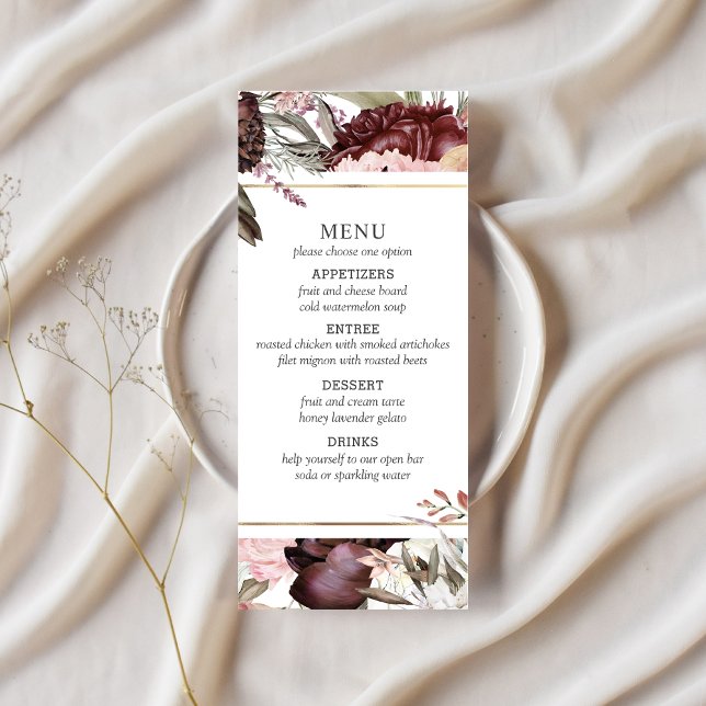Enchanted Garden Elegant Boho Floral Menu (Creator Uploaded)