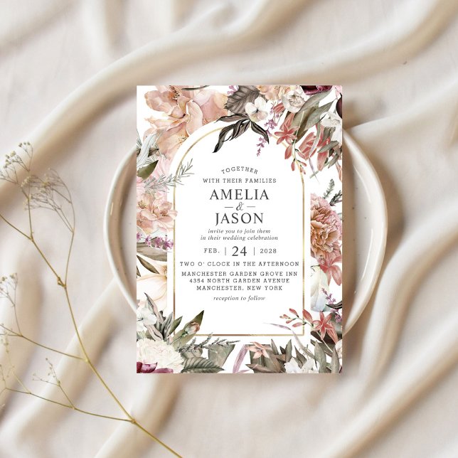 Enchanted Garden Elegant Floral Boho Invitation (Creator Uploaded)
