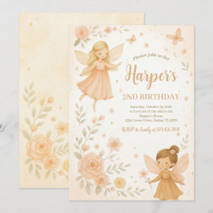 Enchanted Garden Fairy Birthday Invitation