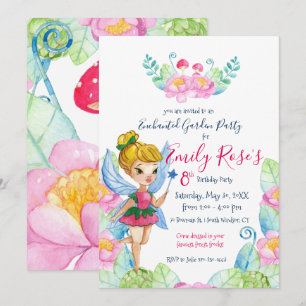 Enchanted Garden Fairy Birthday Invitation