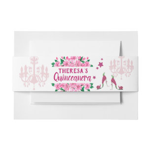 Enchanted Garden Fairy Shoes - Lámpara rosa zapato Invitation Belly Band