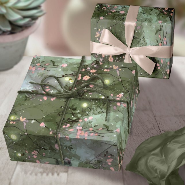 Enchanted Garden Floral Pattern Pink ID1163 Wrapping Paper (Creator Uploaded)